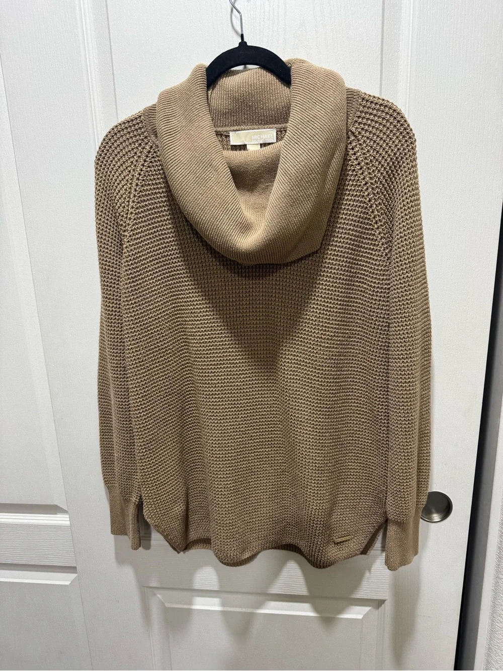 Michael Kors Women’s Large Camel Cowl Neck Oversized Knit Sweater